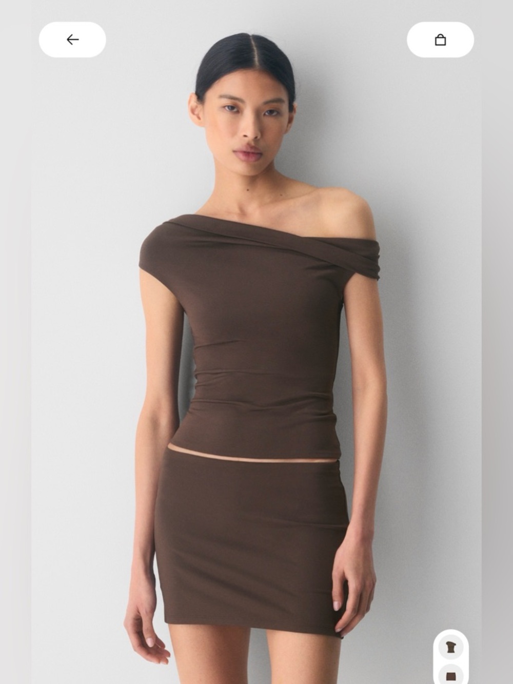 Aritzia Rich Mocha Brown Contour Ravish Top Size M